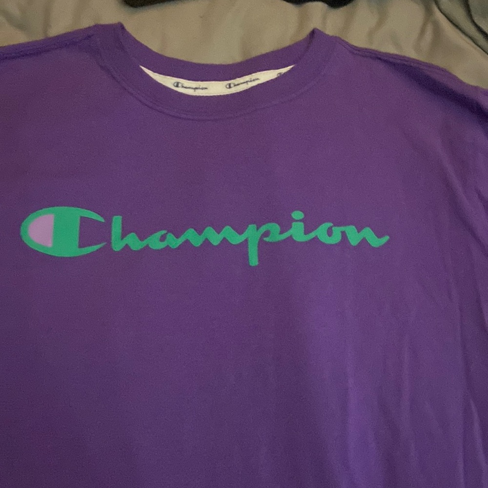 Purple champion tshirt woman’s XL
